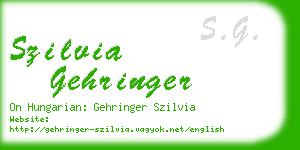 szilvia gehringer business card